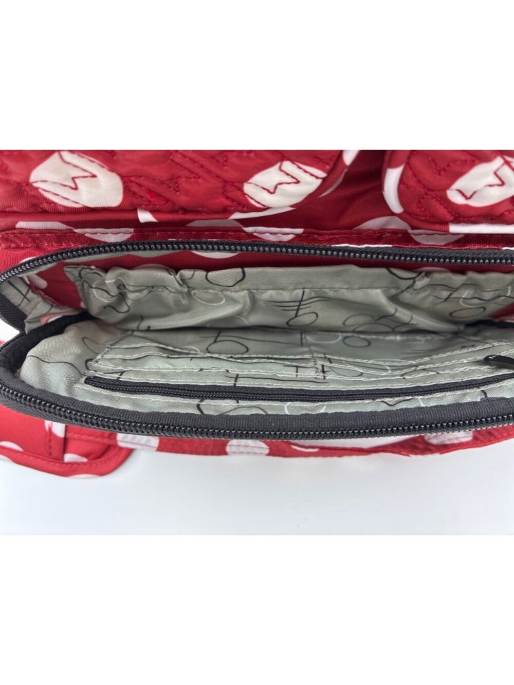 Lug Mini Puddle Jumper Backpack Crimson Large Dot Multi-Pocket Design Red White - Picture 13 of 16